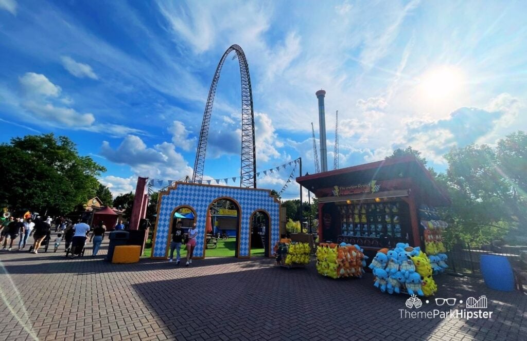 Carowinds Amusement Theme Park Ripcord rid and carnival stuff animals