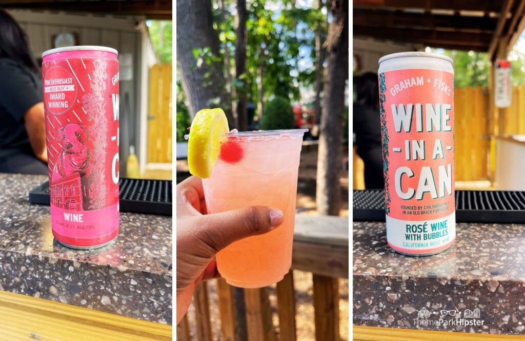 Six Flags Over Georgia Amusement Park Along the Rails Tavern and Bar Graham & Fisk's Wine in a Can and Watermelon Cocktail Drink. Keep reading to find out everything you need to know about visiting Six Flags Over Georgia for the first time.