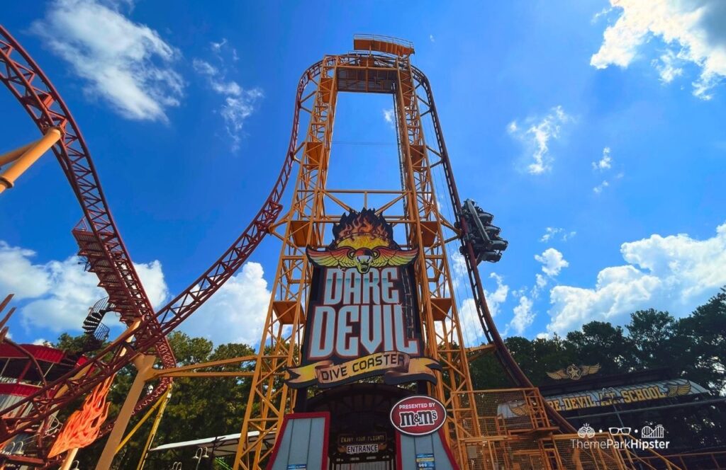 Six Flags Over Georgia Amusement Park Dare Devil Dive Roller Coaster Coaster. Keep reading for more tips on planning a trip to Six Flags Over Georgia.