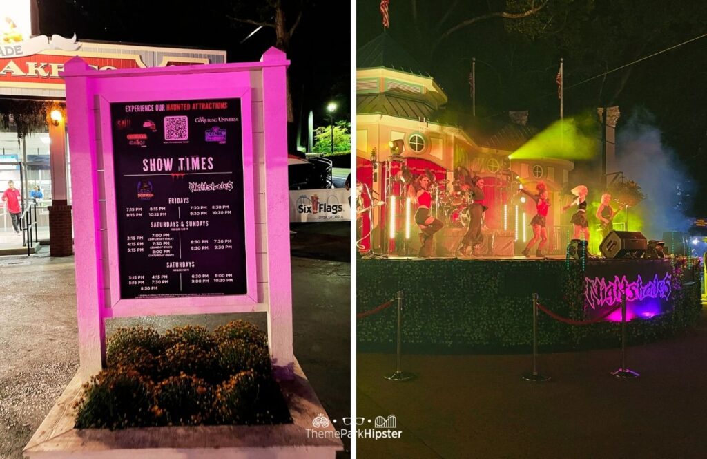Six Flags Over Georgia Amusement Park Fright Fest Halloween Event Showtimes and Nightshades Band. Keep reading to find out everything you need to know about visiting Six Flags Over Georgia for the first time.