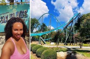 Six Flags Over Georgia Amusement Park NikkyJ and Goliath Roller Coaster