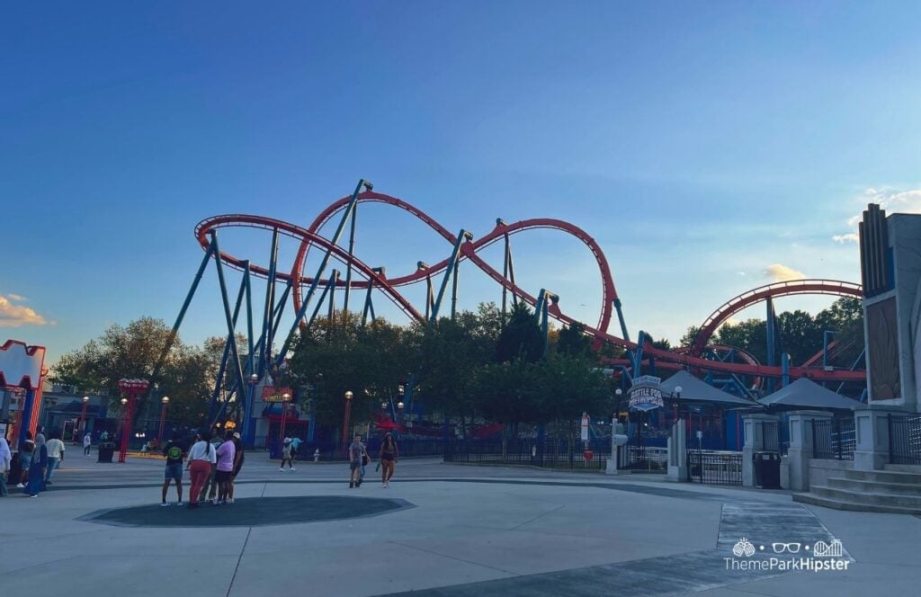 Six Flags Over Georgia Amusement Park Superman Ultimate Flight Roller Coaster and Justice League Ride. Keep reading for all you need to know about the Six Flags Annual Pass. 