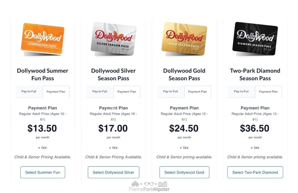 Annual Season Pass Prices for Dollywood Theme Park. Keep reading for more Dollywood tips for first-time visitors. 