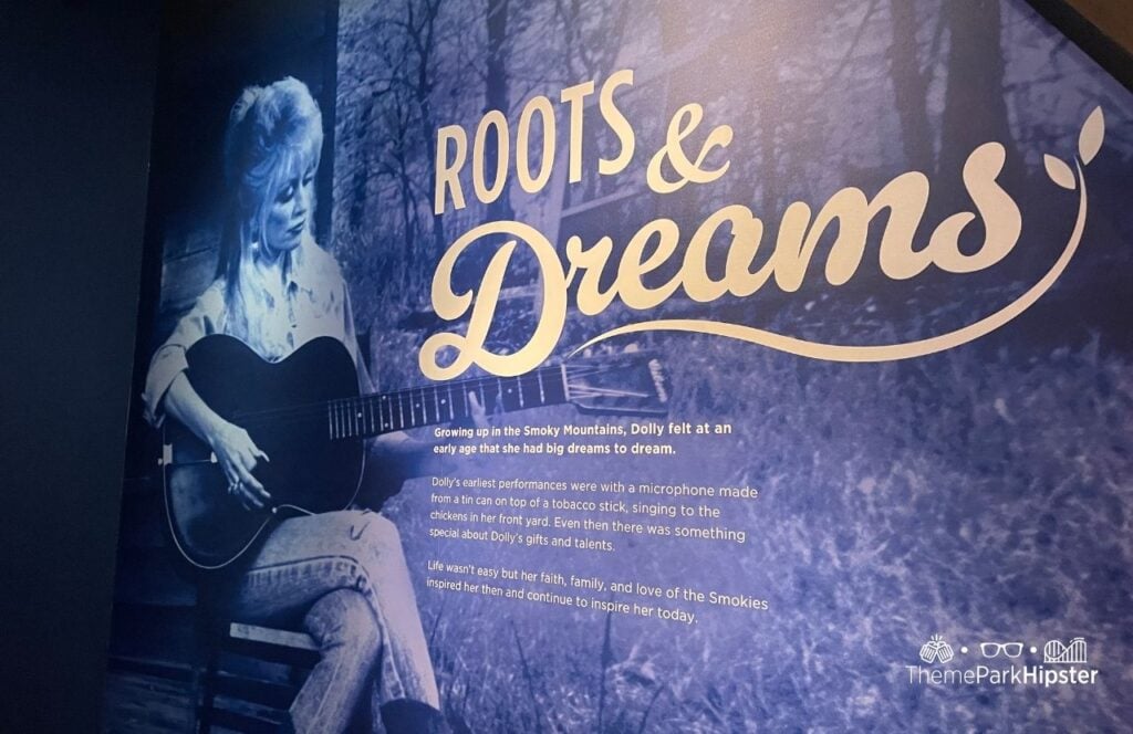The Dolly Parton Experience Museum at Dollywood Theme Park. Keep reading for more tips for visiting Dollywood for the first time.