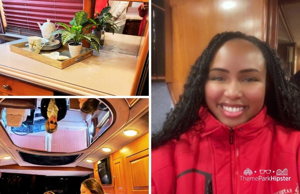 The Dolly Parton Experience area Tour Bus with NikkyJ at A Smoky Mountain Christmas Dollywood Theme Park. Keep reading to find out how to plan the perfect day at Dollywood.