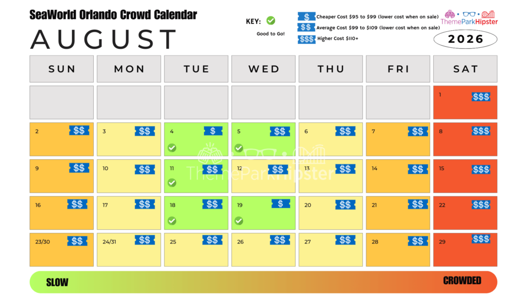 August 2026 SeaWorld Orlando Crowd Calendar Best Days to Go