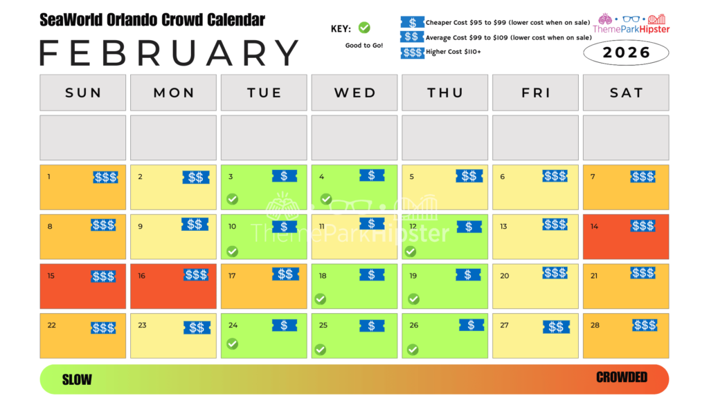 February 2026 SeaWorld Orlando Crowd Calendar Best Days to Go