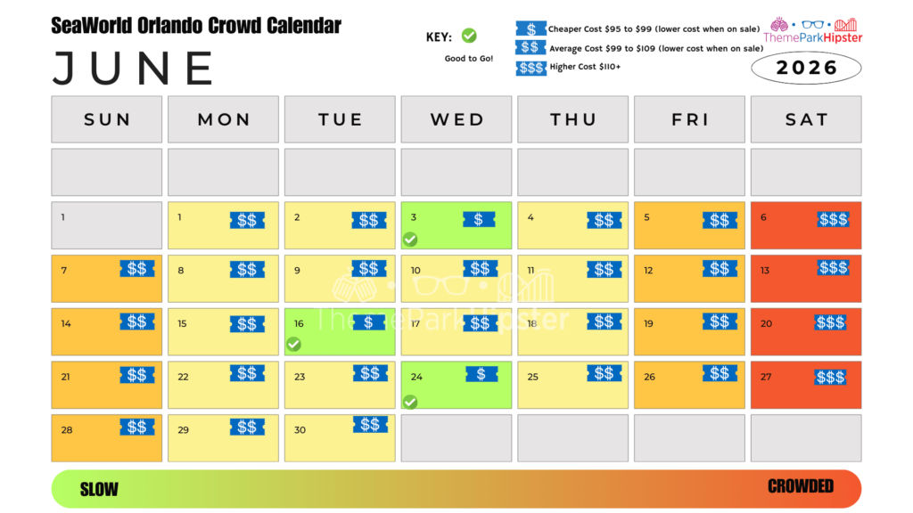 June 2026 SeaWorld Orlando Crowd Calendar Best Days to Go