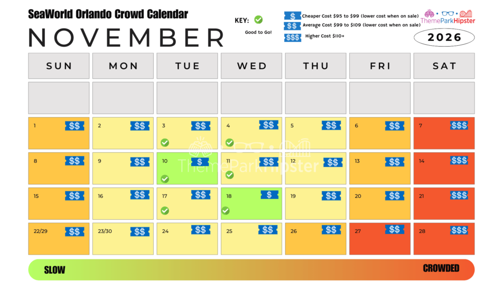 November 2026 SeaWorld Orlando Crowd Calendar Best Days to Go