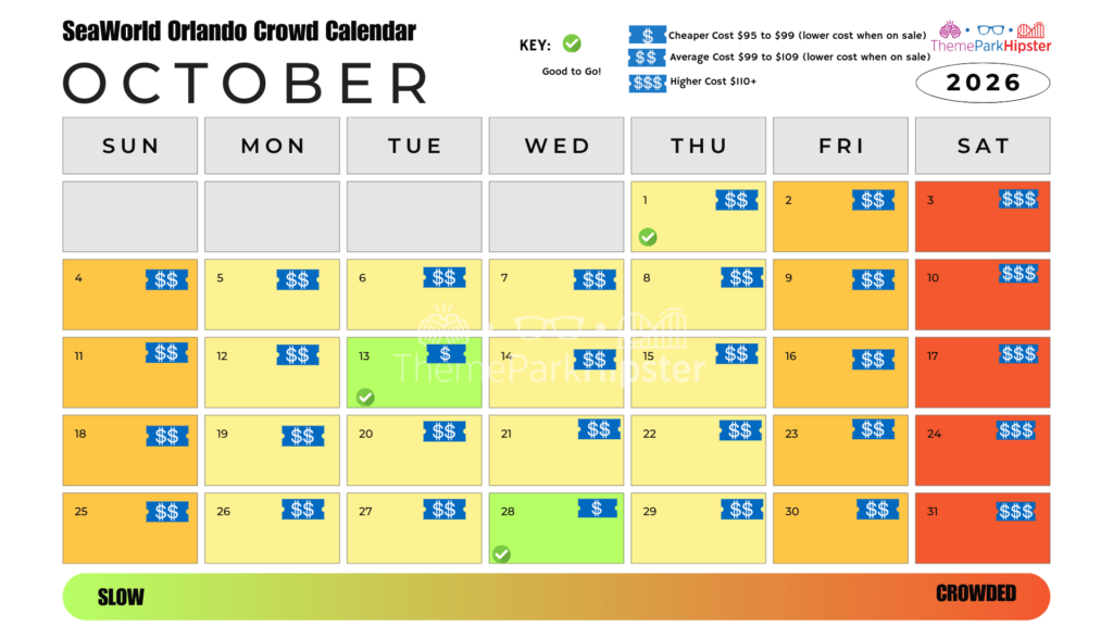 October 2026 SeaWorld Orlando Crowd Calendar Best Days to Go