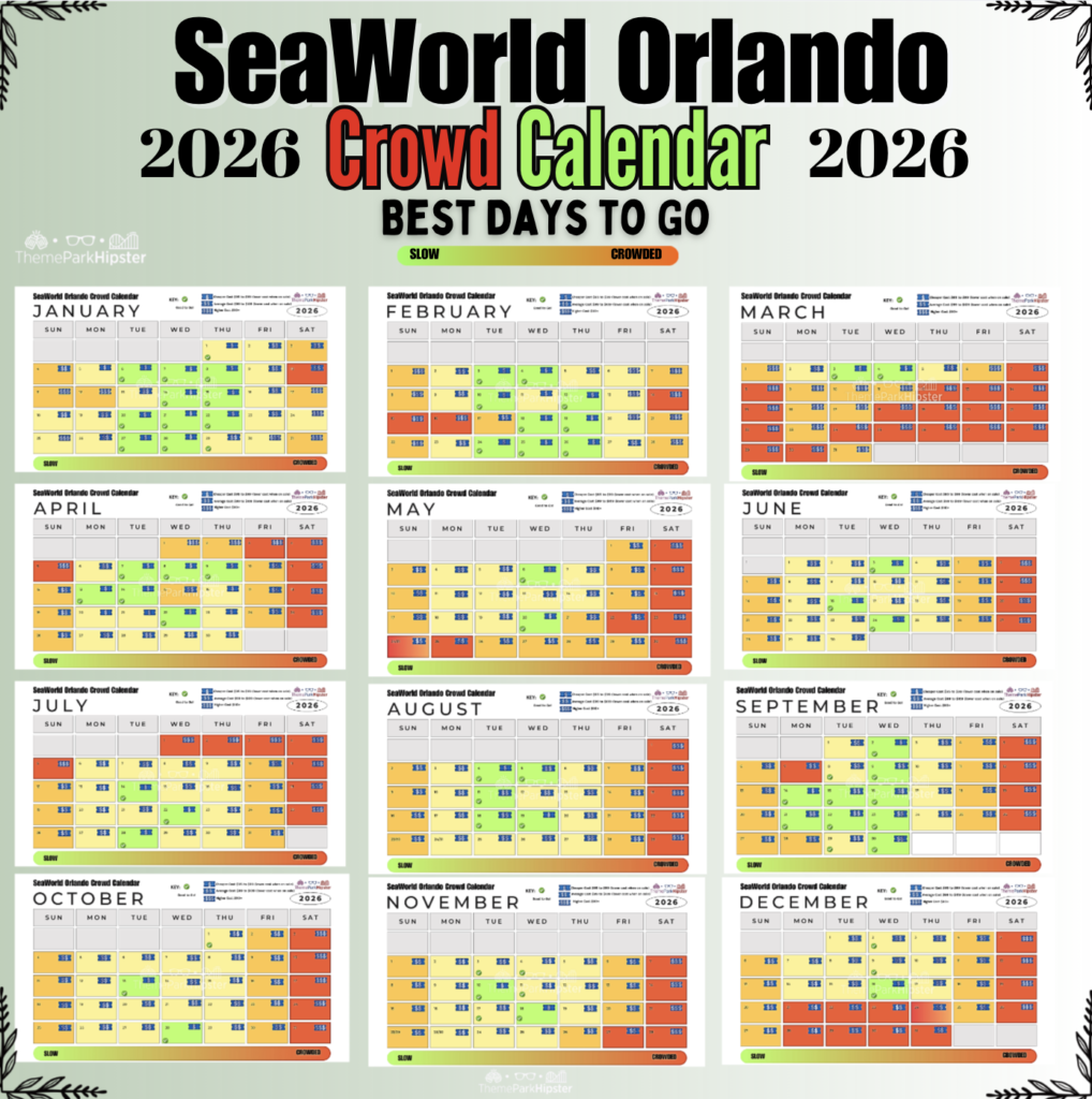 SeaWorld Orlando 2026 Crowd Calendar Social Media
