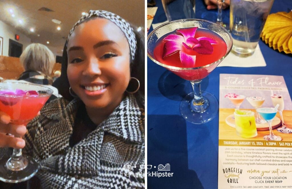 Tides of Flavor 5 Course Meal Orchid Oasis Martini Bonefish Grill Restaurant Special Events