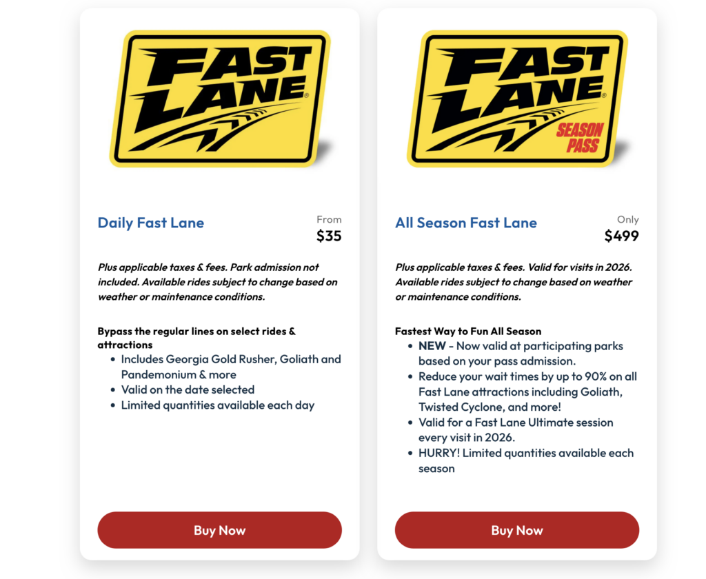 Six Flags Over Georgia Season Pass Fast Lane