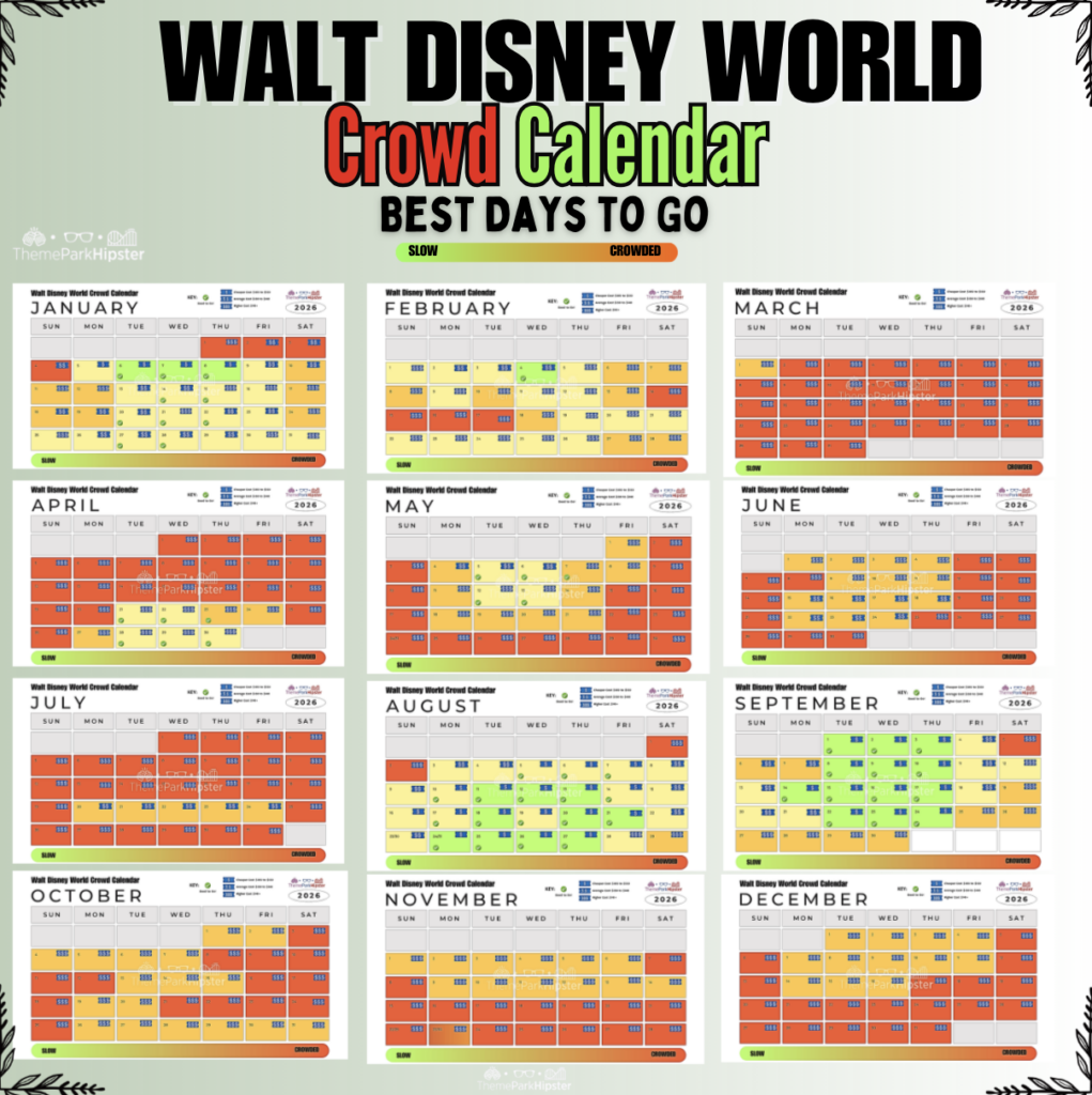 2026 Walt Disney World Crowd Calendar Social media