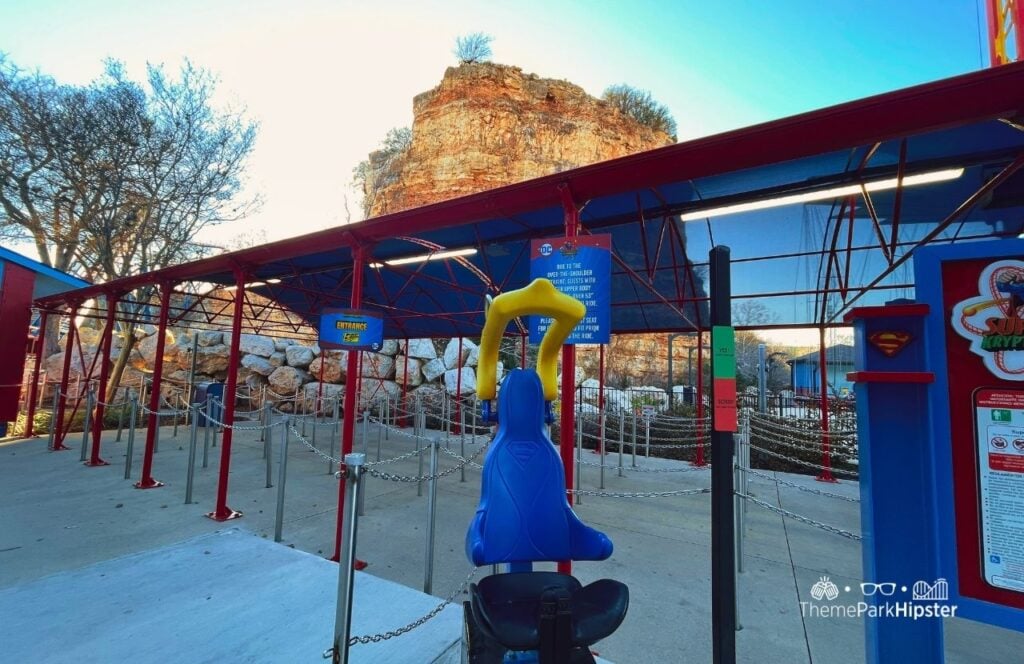 DC Universe Superman Krypton Coaster with Quarry Wall Six Flags Fiesta Texas Theme Park San Antonio