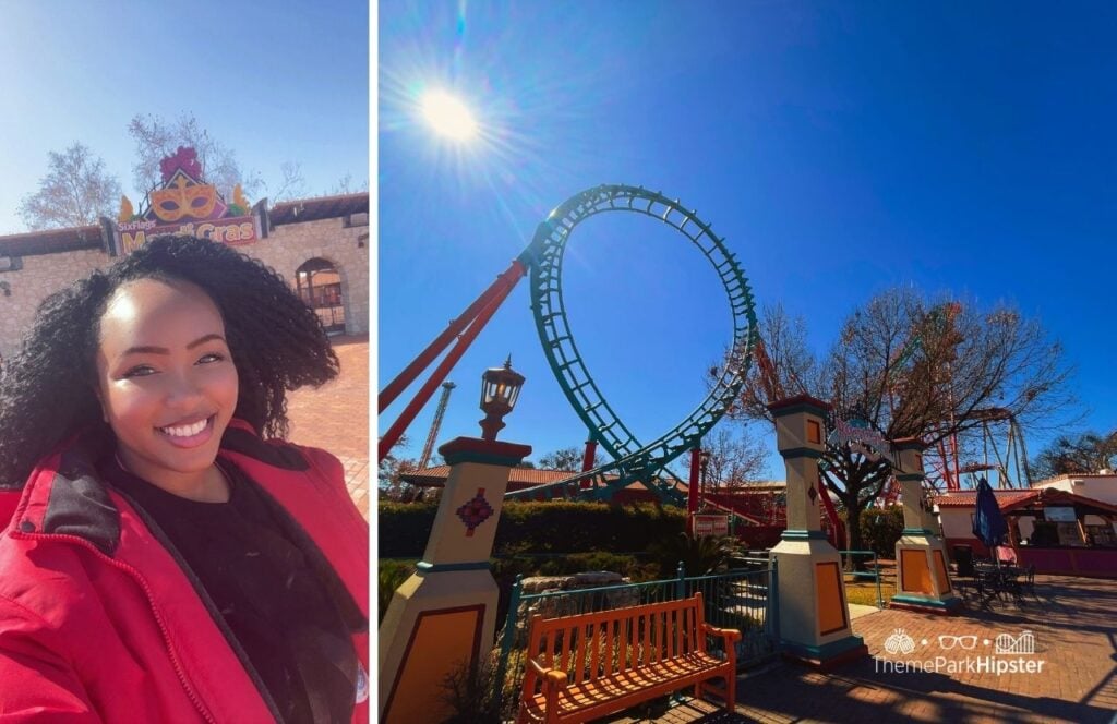 NikkyJ and Boomerang Coast to Coaster in Los Festivales Six Flags Fiesta Texas Theme Park San Antonio