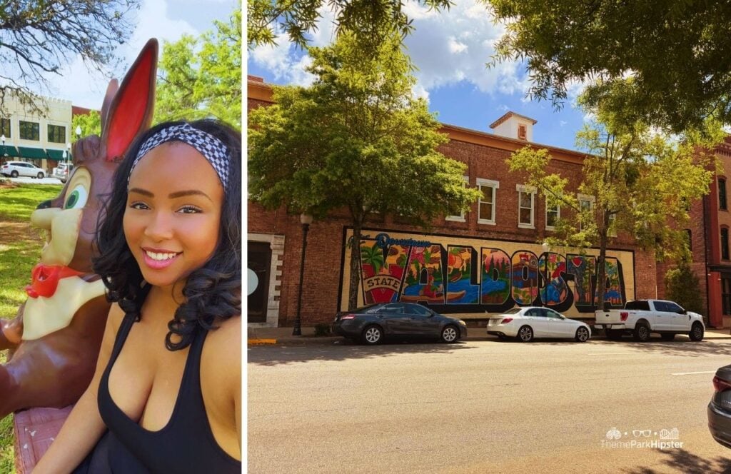 NikkyJ with Easter Bunny Downtown Valdosta, Georgia