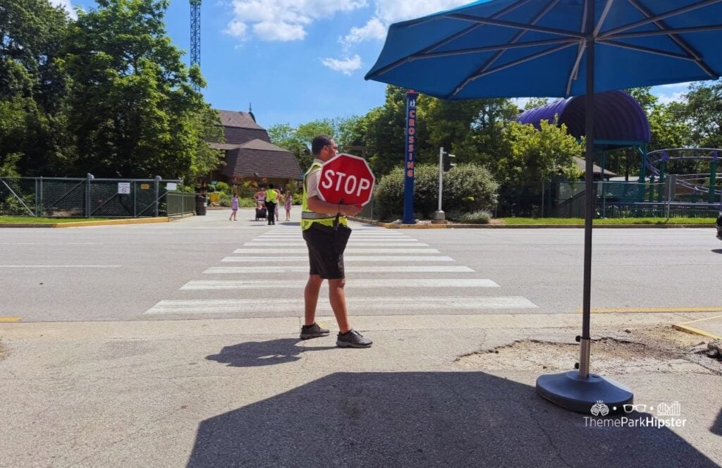 Kentucky Kingdom Amusement Park Louisville Crossing Guard at the Walkway